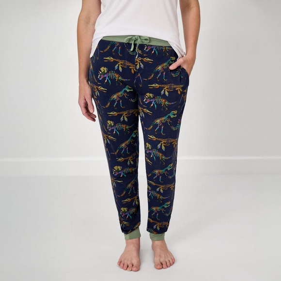 NWT Little Sleepies Women’s Fossil Quest PJ Pants/Small - Picture 1 of 9